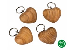CHERRY Heart Schlüsselanhänger: Schlüsselanhänger aus Kirschholz geölt in Herzform - Handschmeichler. Made in Ge
