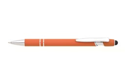 Naton Kugelschreiber: Kugelschreiber mit Touch-Ende, weich gummierte Oberfläche mit zwei Zierringen